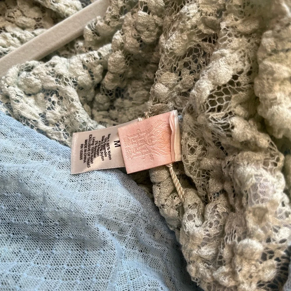 Free People We Are HAH Make It A Double Blue Lace Robe Size‎ M